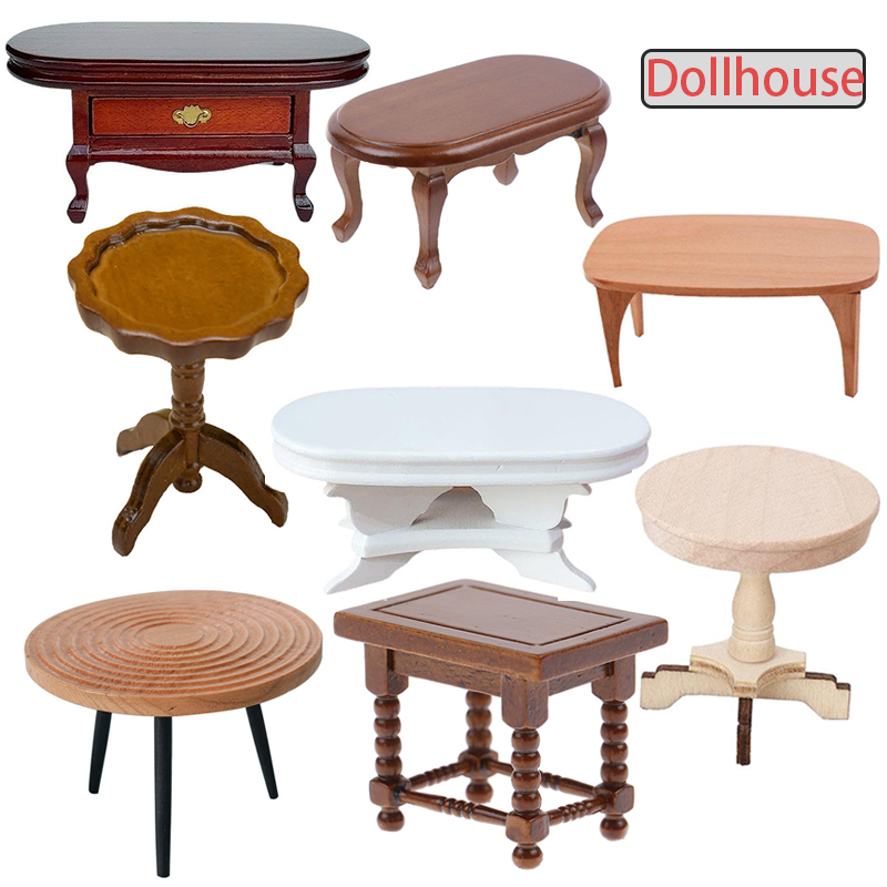 Woodworking Hobbies - 1:12 Dollhouse Miniature Round Table Tea