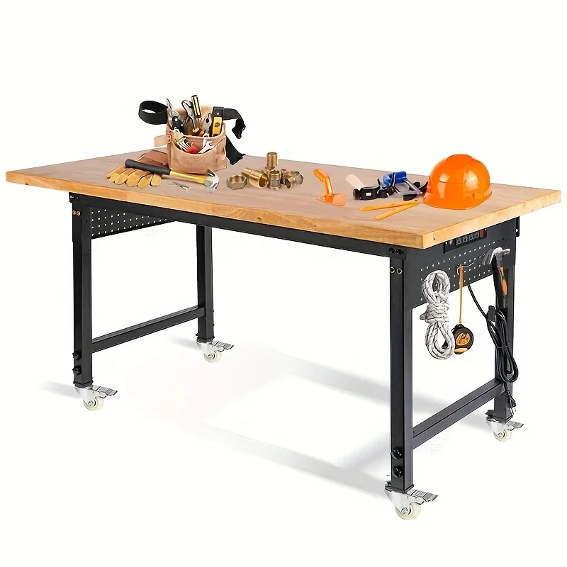 Woodworking Work Table - New Arrived Adjustable Workbench with Wheels,