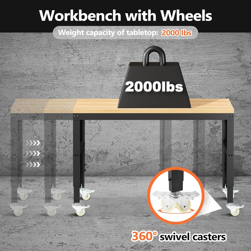 Adjustable Workbench, Heavy Du - Woodworking Work Table ulasan dan harga