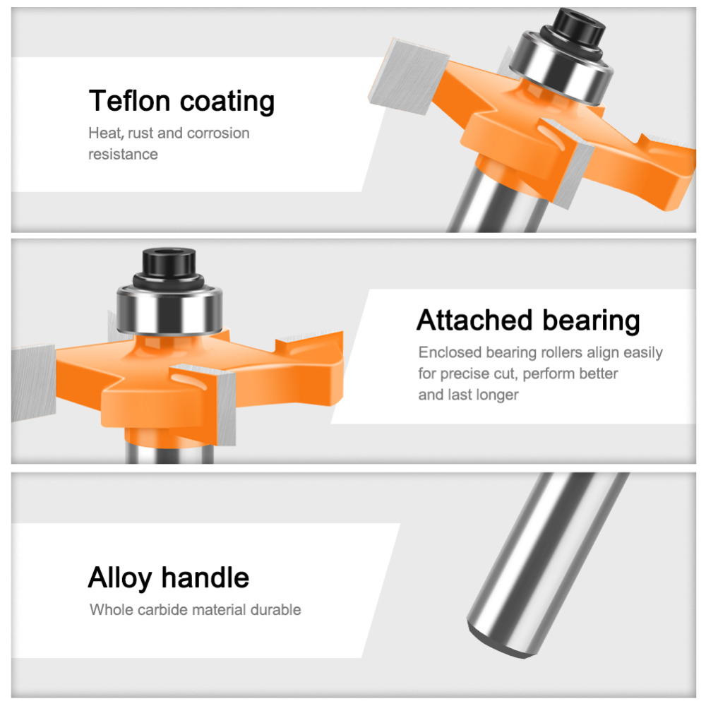 4 Wings T Slot Router Bit 1/2