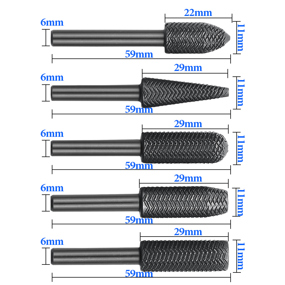 5Pcs Double Cut Rotary Rasp Fi - Woodworking Rasps And Files ulasan dan harga