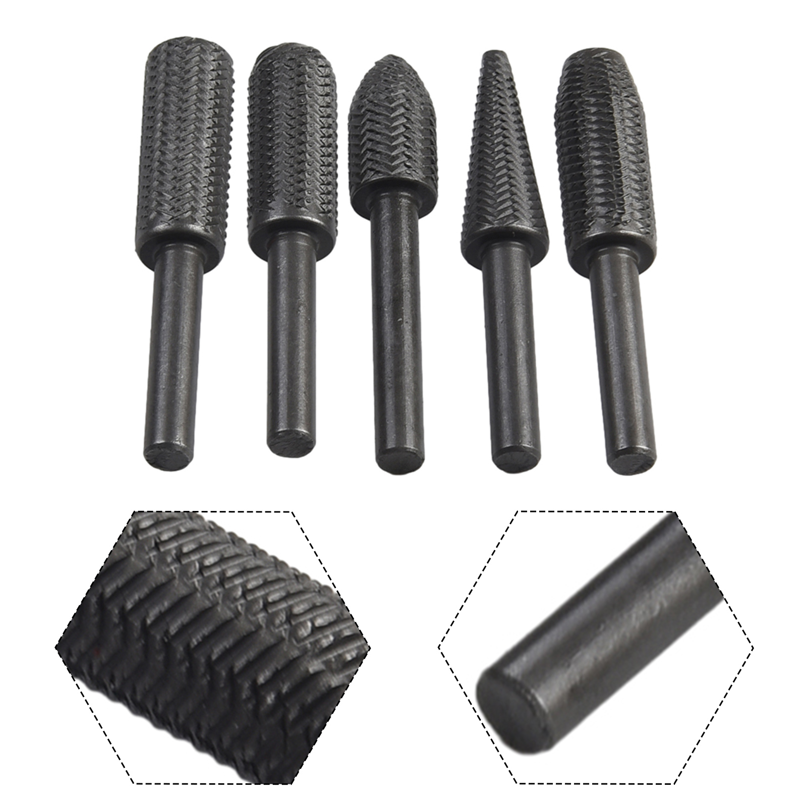 5Pcs Double Cut Rotary Rasp Fi - Woodworking Rasps And Files ulasan dan harga