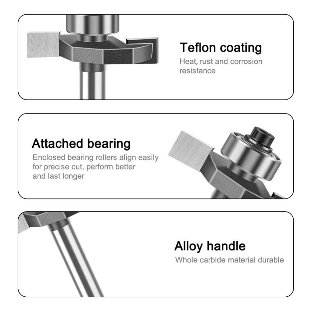 1/4-1/2 Handle Ball Bearing T- - Woodworking Groove ulasan dan harga