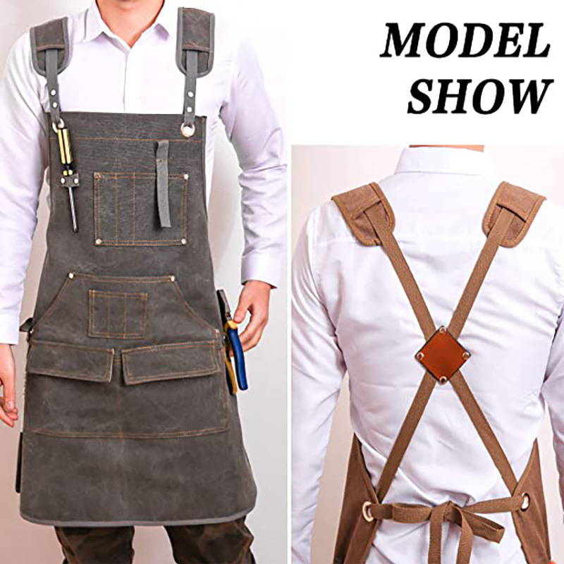 Simple Thickened Canvas Apron  - Woodworking Overalls ulasan dan harga