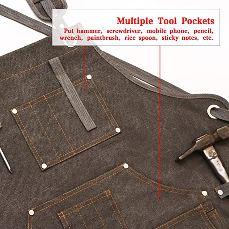 Simple Thickened Canvas Apron  - Woodworking Overalls ulasan dan harga