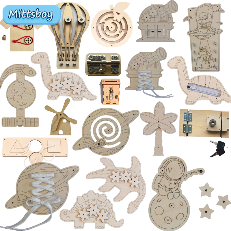 Montessori Busy Board Accessor - Woodworking Usa ulasan dan harga