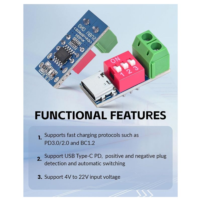 A84X-USB-C PD Trigger Board Mo - Woodworking Qc ulasan dan harga