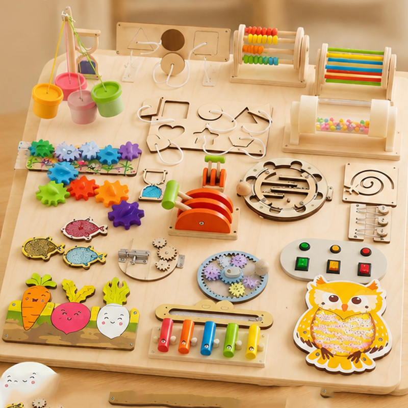 Premium Montessori Busy Board  - Woodworking Usa ulasan dan harga
