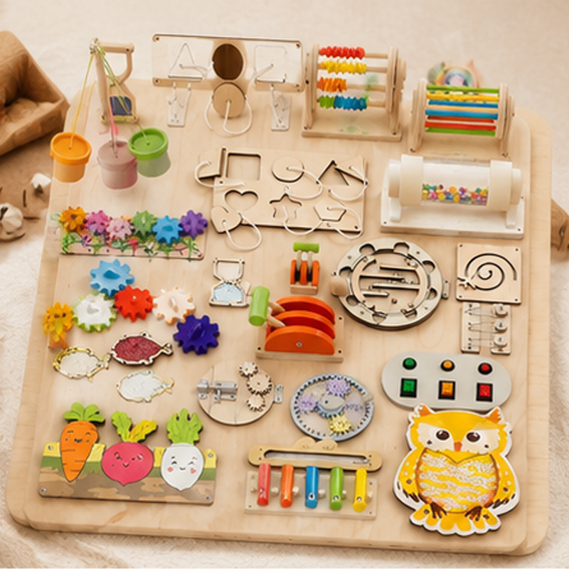 Premium Montessori Busy Board  - Woodworking Usa ulasan dan harga