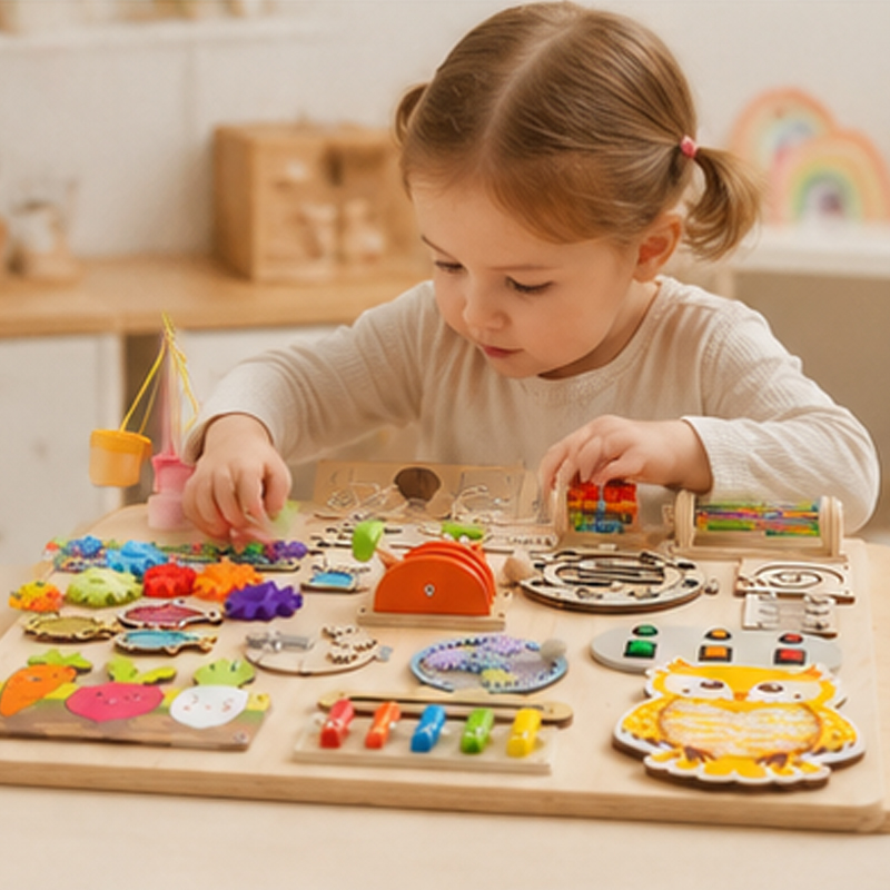 Premium Montessori Busy Board  - Woodworking Usa ulasan dan harga
